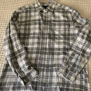 grey and white flannel